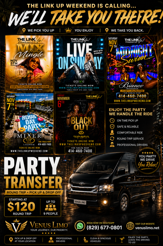 PARTY TRANSFER - Link Up Weekend Round Trip