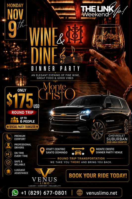 Wine & Dine Dinner Party – Round-Trip Transportation | The Link Up Weekend | November 9