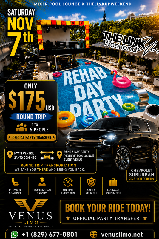 Rehab Day Party Mixer VIP
Nov 7 - Link Up Weekend Luxury Round-Trip