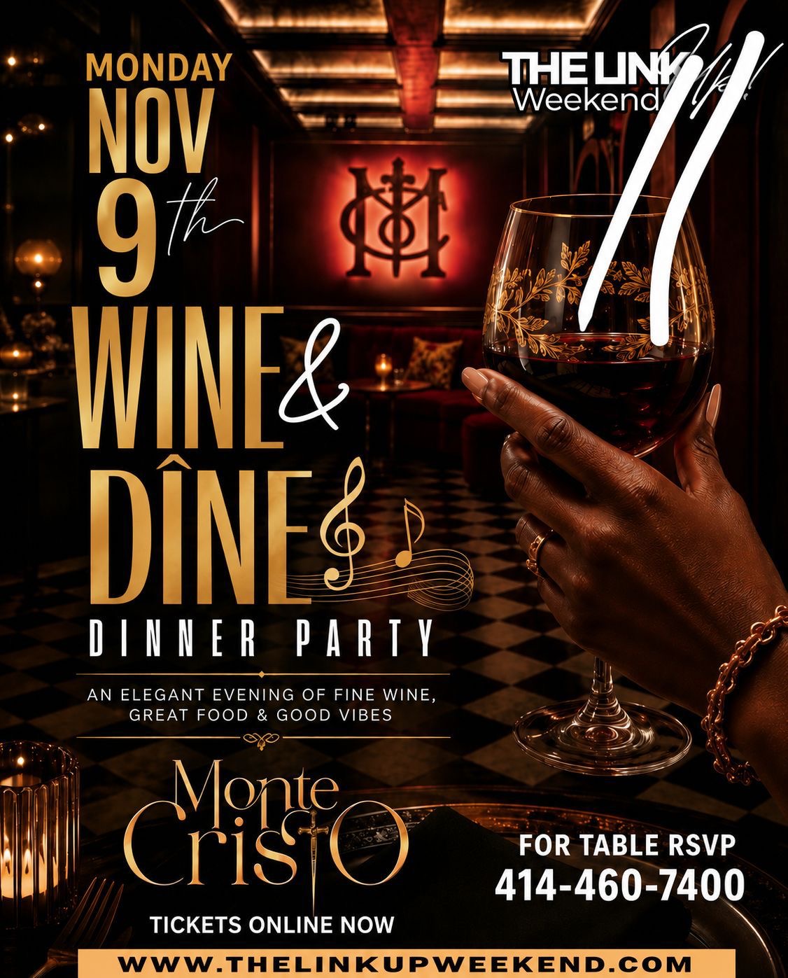 Wine & Dine Dinner Party – Round-Trip Transportation | The Link Up Weekend | November 9