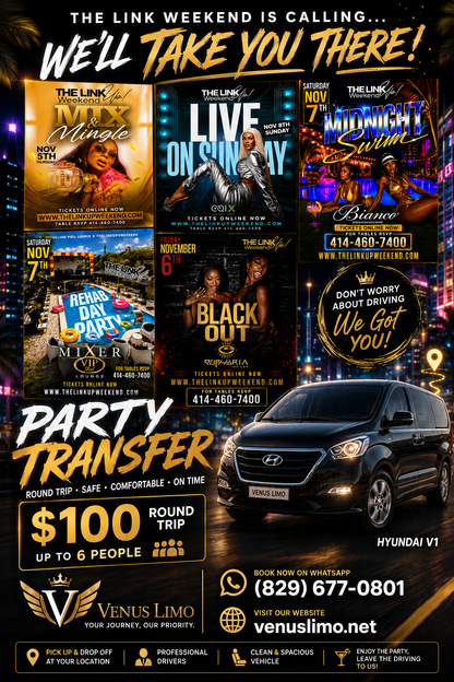PARTY TRANSFER - Link Up Weekend Round Trip